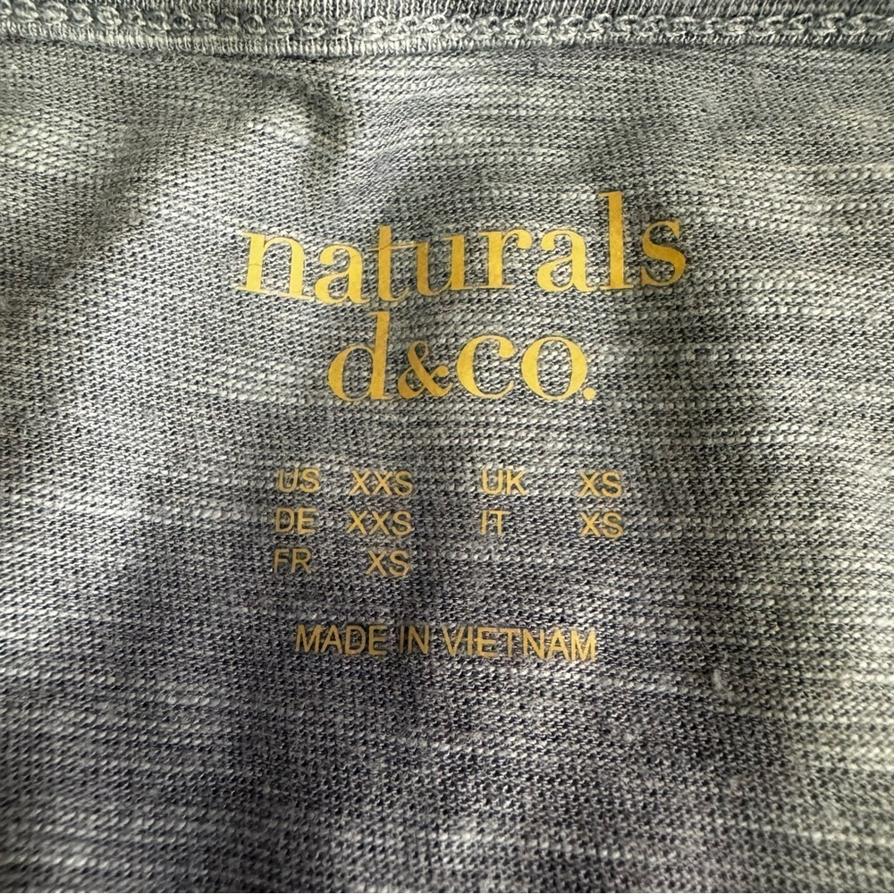 Naturals Denim & Co Blue Jersey Knit Top Shirt Tee Size XXS Peplum Ruffle NWOT - Picture 7 of 13